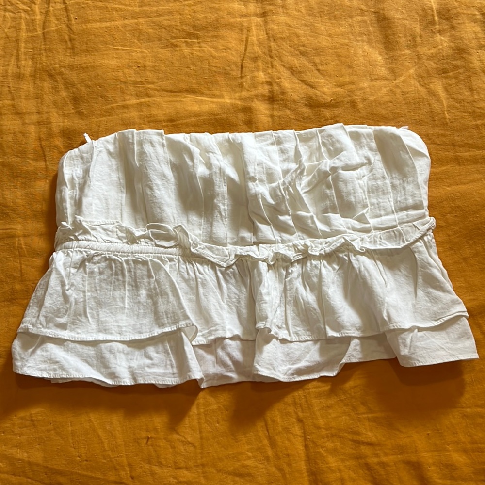 Zara open back ruffled tube top NWOT